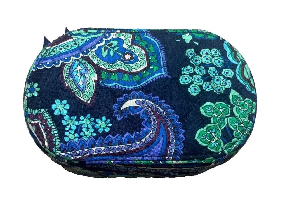Vera Bradley Blue Rhapsody Travel Jewelry Case Zip Around Organizer 6.5